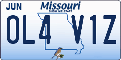 MO license plate OL4V1Z