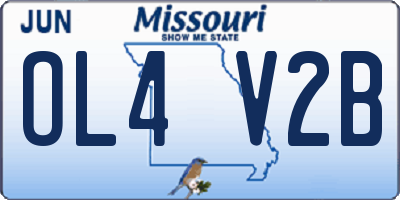 MO license plate OL4V2B