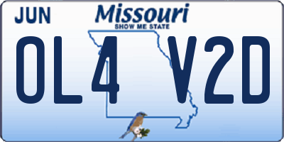 MO license plate OL4V2D