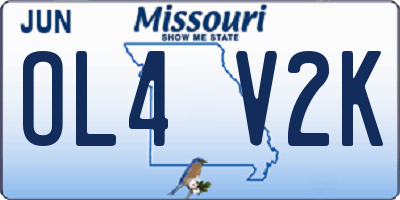 MO license plate OL4V2K