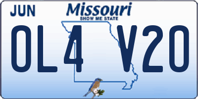 MO license plate OL4V2O