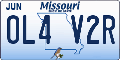 MO license plate OL4V2R