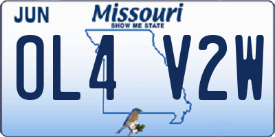 MO license plate OL4V2W