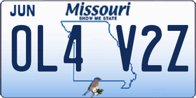 MO license plate OL4V2Z