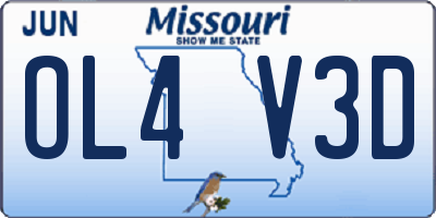 MO license plate OL4V3D