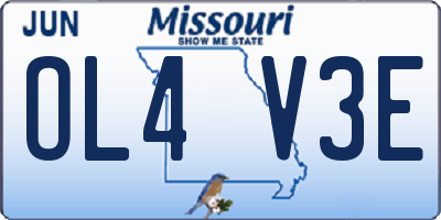 MO license plate OL4V3E