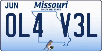 MO license plate OL4V3L