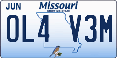MO license plate OL4V3M