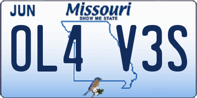 MO license plate OL4V3S