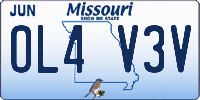 MO license plate OL4V3V
