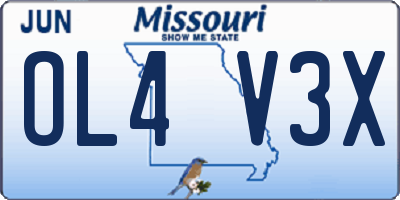 MO license plate OL4V3X