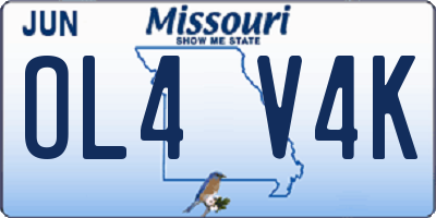 MO license plate OL4V4K