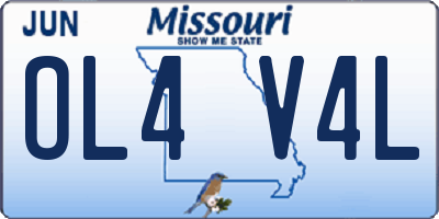 MO license plate OL4V4L