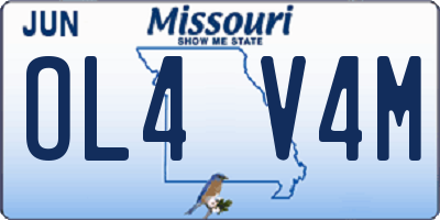 MO license plate OL4V4M
