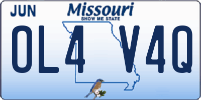 MO license plate OL4V4Q