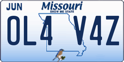 MO license plate OL4V4Z