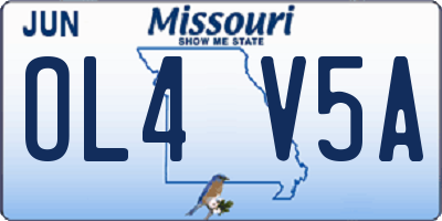 MO license plate OL4V5A