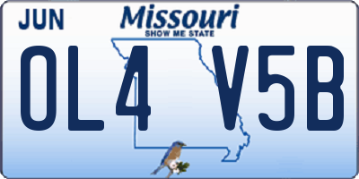 MO license plate OL4V5B