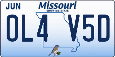 MO license plate OL4V5D