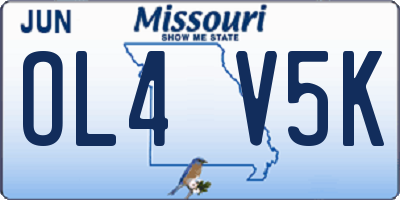 MO license plate OL4V5K