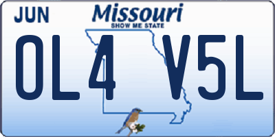 MO license plate OL4V5L