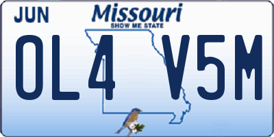 MO license plate OL4V5M
