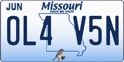 MO license plate OL4V5N