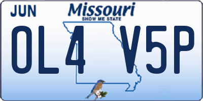 MO license plate OL4V5P