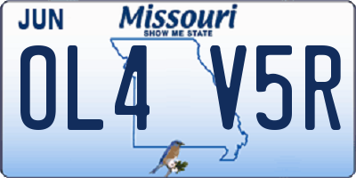 MO license plate OL4V5R