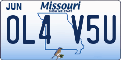 MO license plate OL4V5U