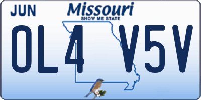 MO license plate OL4V5V