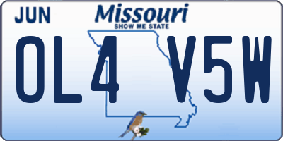 MO license plate OL4V5W