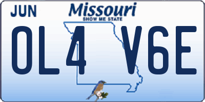 MO license plate OL4V6E