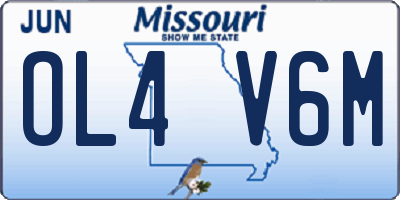 MO license plate OL4V6M