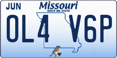 MO license plate OL4V6P
