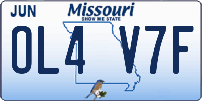 MO license plate OL4V7F