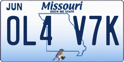 MO license plate OL4V7K