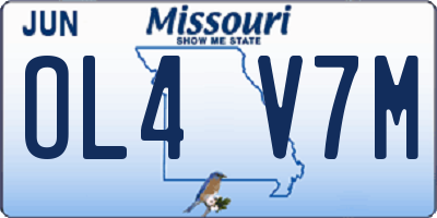 MO license plate OL4V7M