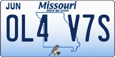 MO license plate OL4V7S