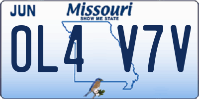 MO license plate OL4V7V