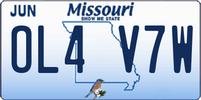MO license plate OL4V7W