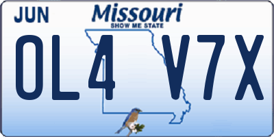 MO license plate OL4V7X