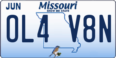 MO license plate OL4V8N