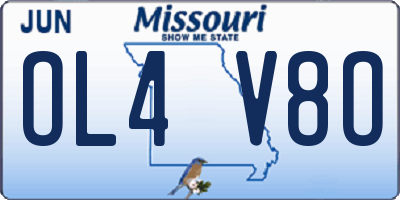 MO license plate OL4V8O