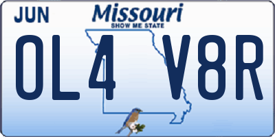 MO license plate OL4V8R