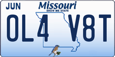 MO license plate OL4V8T