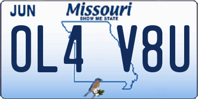 MO license plate OL4V8U