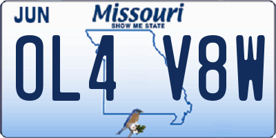 MO license plate OL4V8W