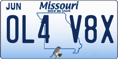 MO license plate OL4V8X