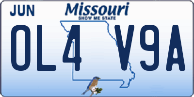 MO license plate OL4V9A